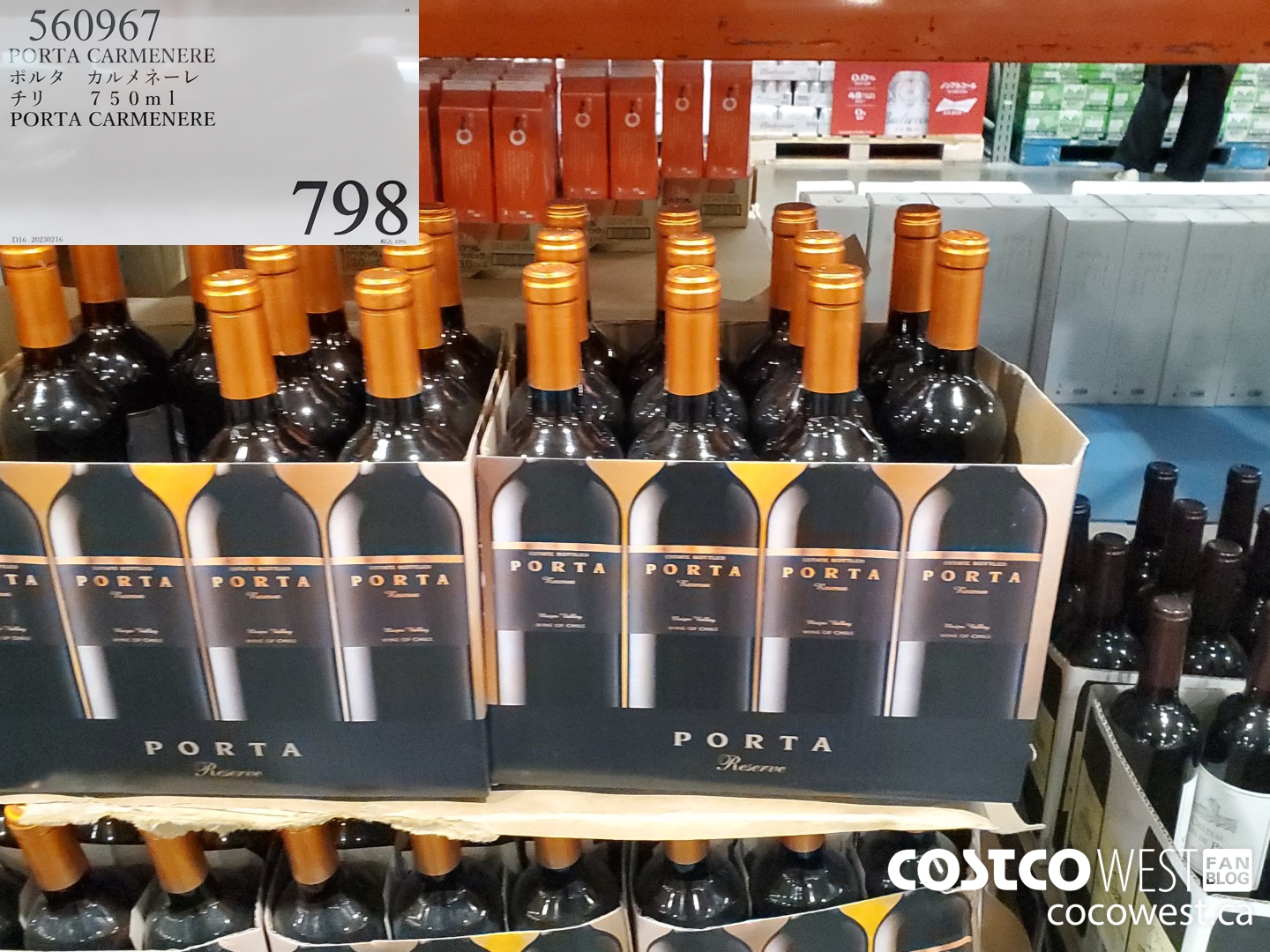 560967 PORTA CARMENERE 750ML $798.00