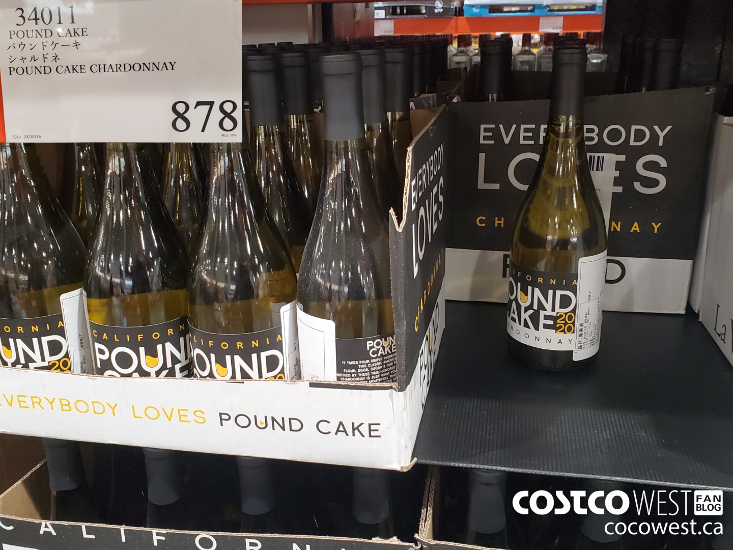 34011 POUND CAKE CHARDONNAY $878.00