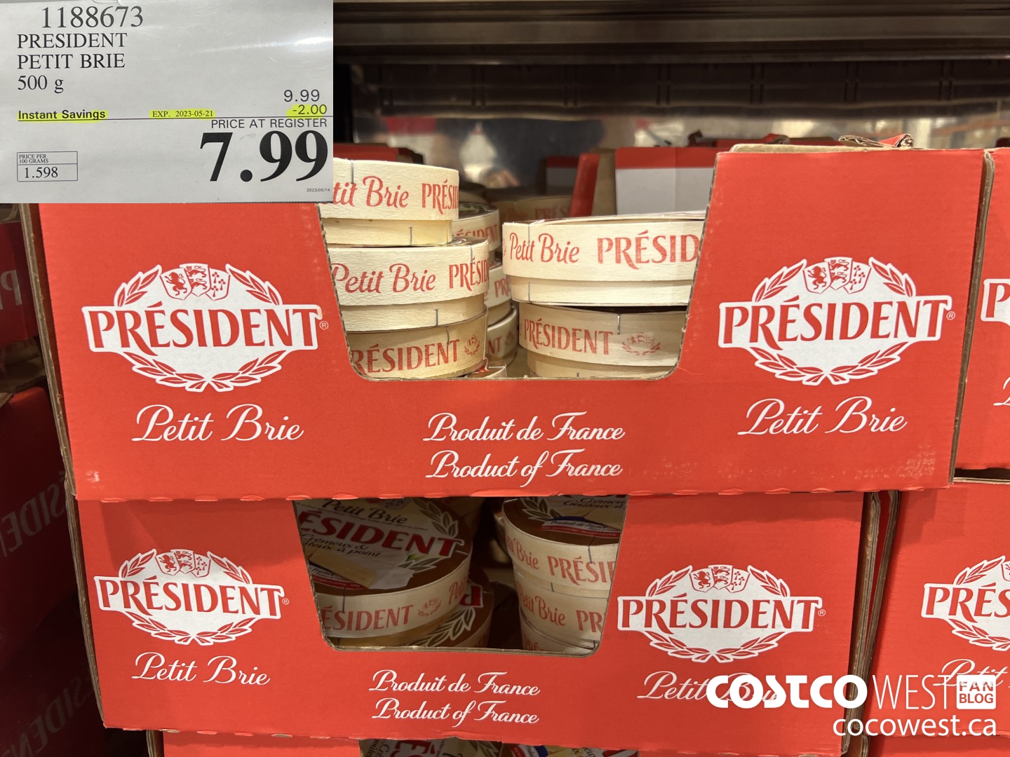 1188673 PRESIDENT PETIT BRIE 500 g ($2.00 INSTANT SAVINGS EXPIRES ON 2023-05-21) $7.99
