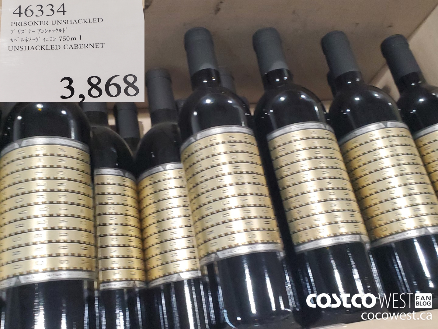 46334 PRISONER UNSHACKLED 750ML $3868.00