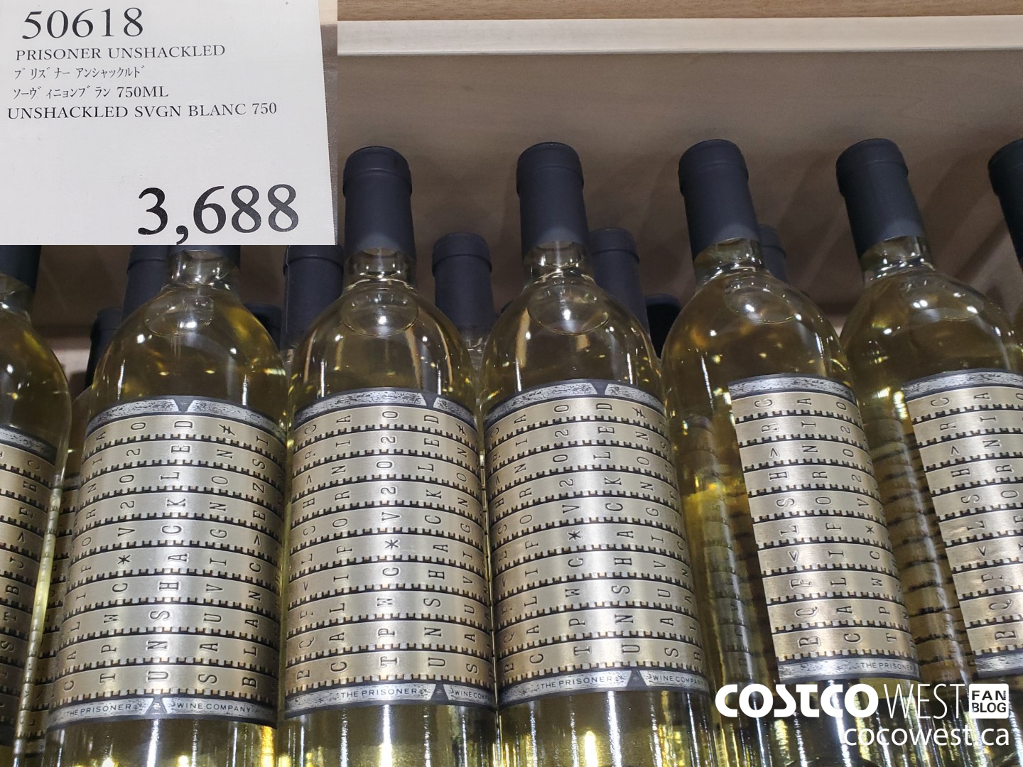 50618 PRISONER UNSHACKLED SVGN BLANC 750ML $3688.00