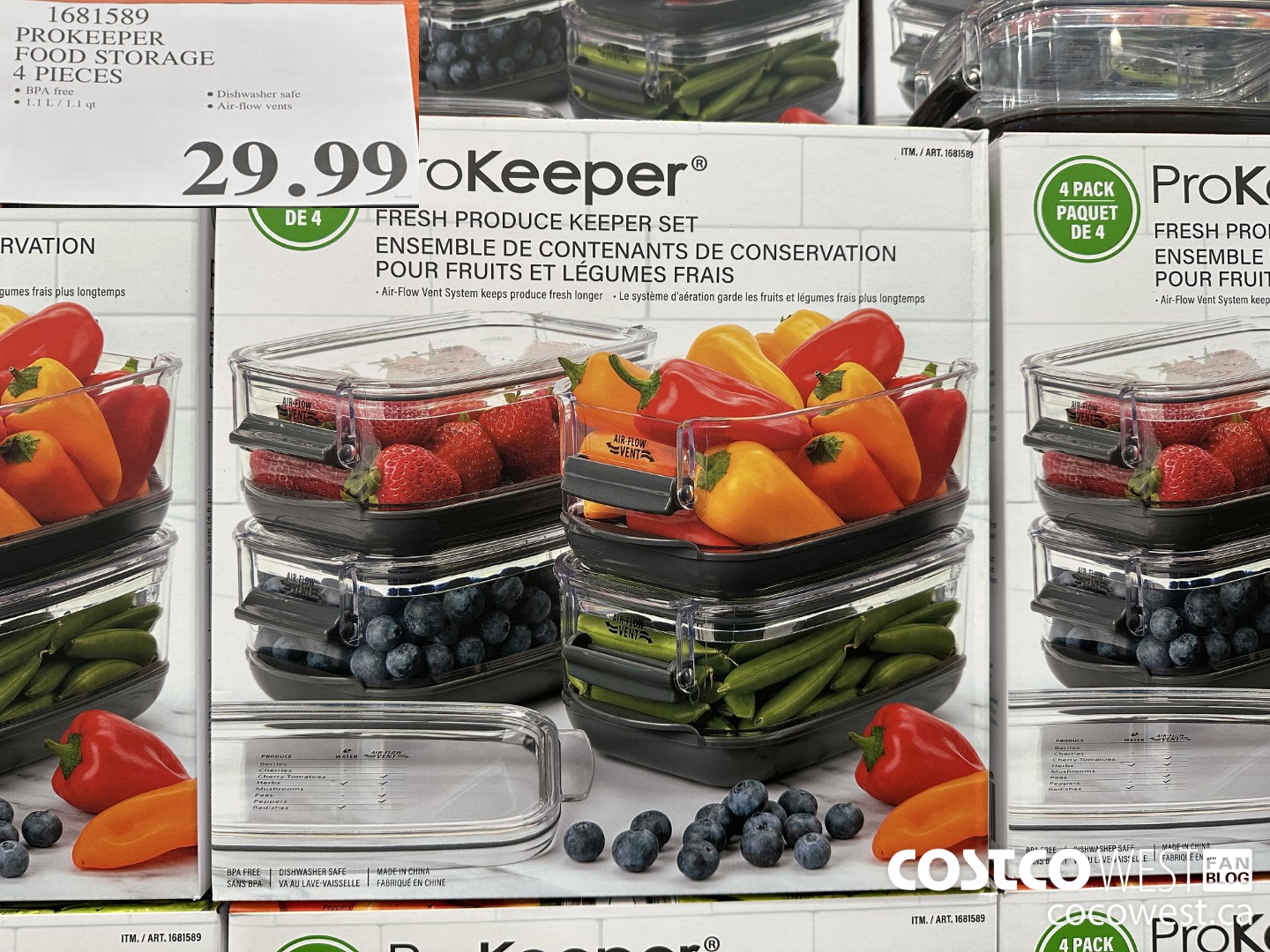 1681589 PROKEEPER FOOD STORAGE 4 PIECES $29.99
