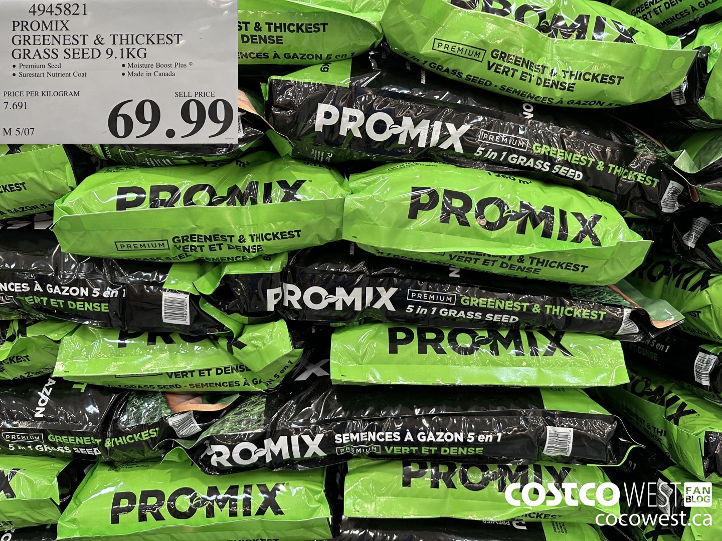 4945821 PROMIX GREENEST & THICKEST GRASS SEED 9.1 KG $69.99