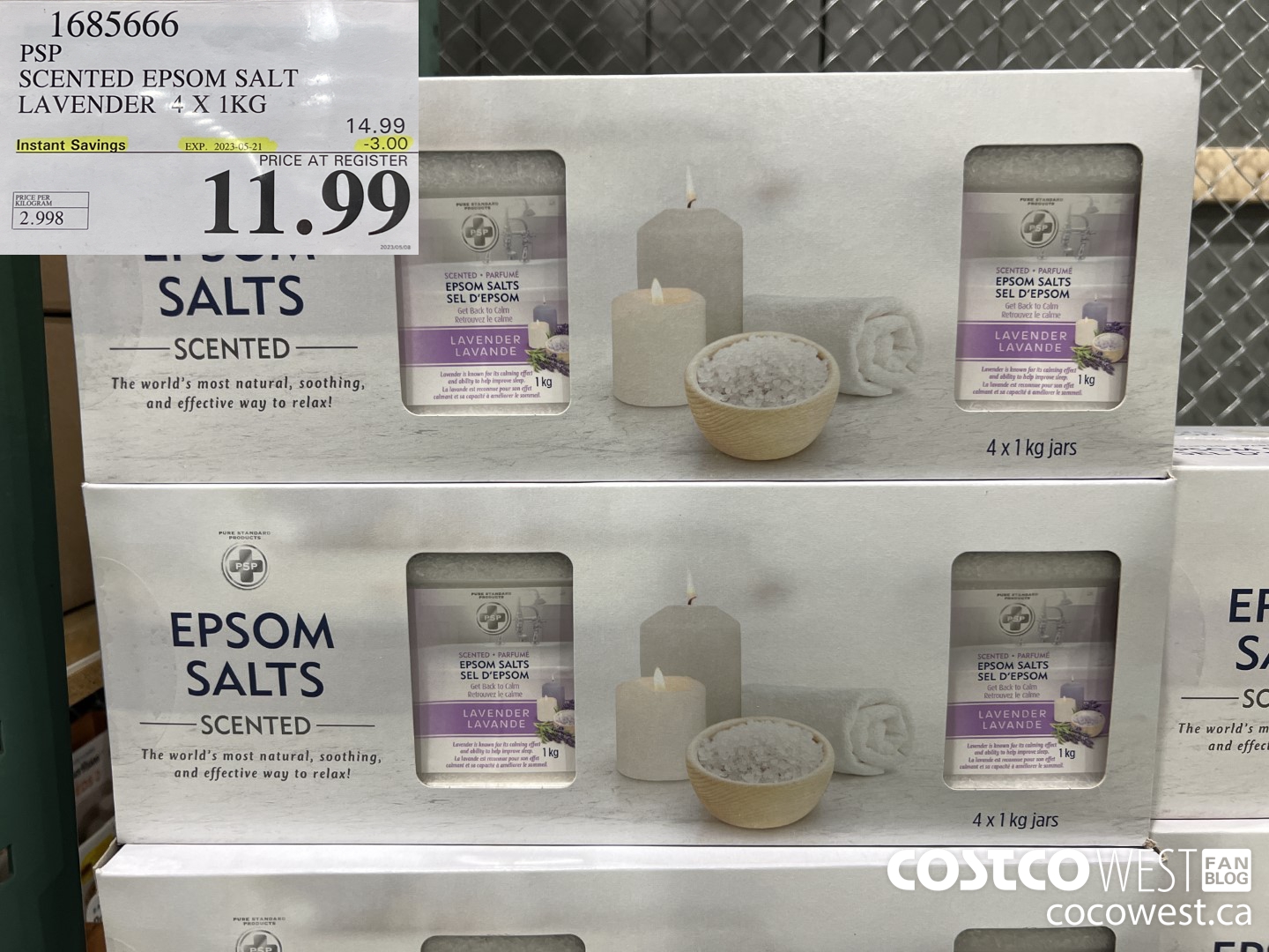 1685666 PSP SCENTED EPSON SALT LAVENDER 4 X 1KG ($3.00 INSTANT SAVINGS EXPIRES ON 2023-05-21) $11.99