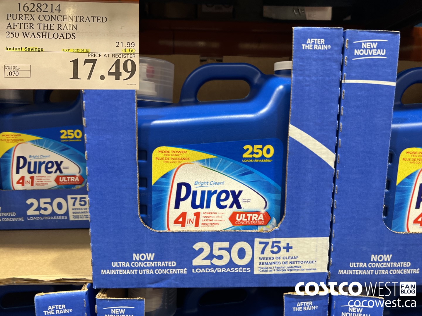 1628214 PUREX CONCENTRATED AFTER THE RAIN 250 WASHLOADS ($4.50 INSTANT SAVINGS EXPIRES ON 2023-05-28) $17.49