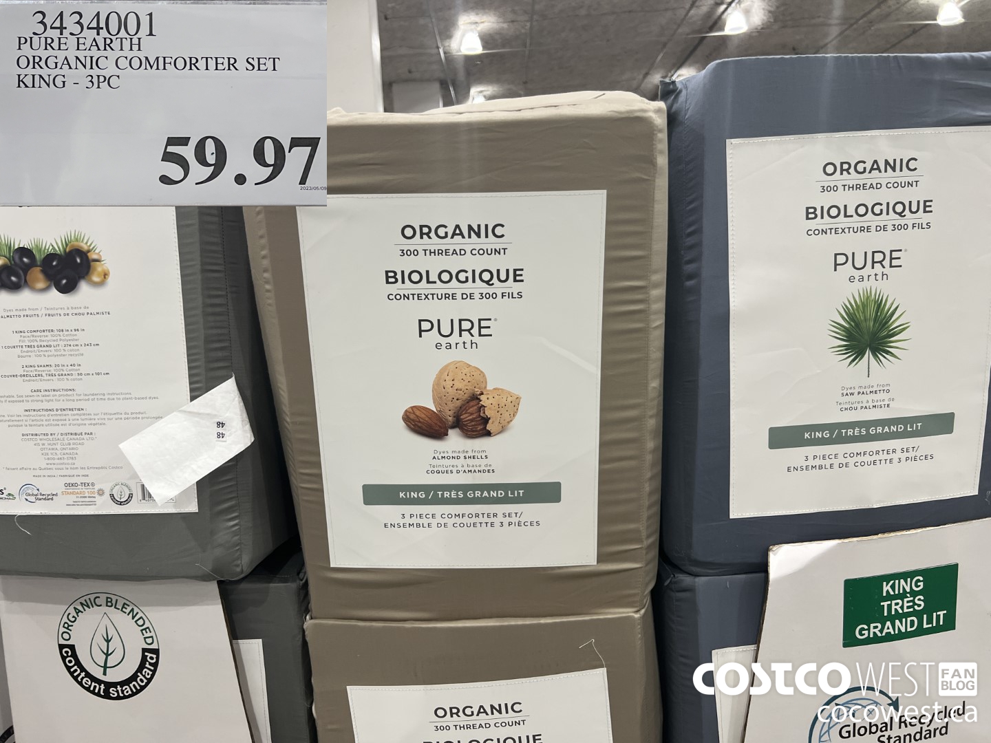 3434001 PURE EARTH COMFORTER SET KING 3PC $59.97