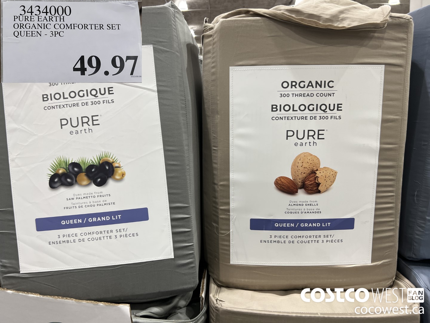 3434000 PURE EARTH COMFORTER SET QUEEN 3PC $49.97