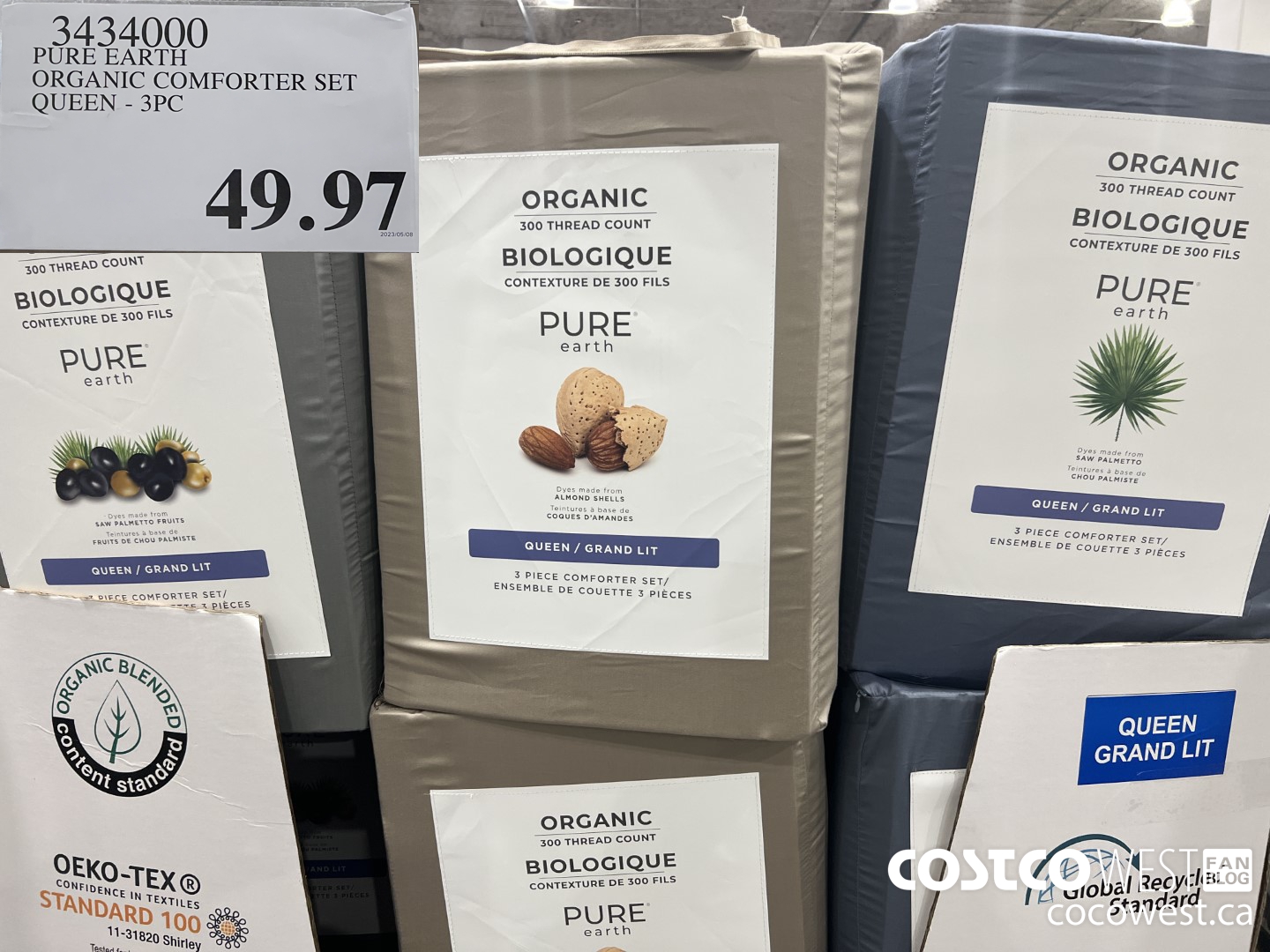 3434000 PURE EARTH COMFORTER SET QUEEN 3PC $49.97