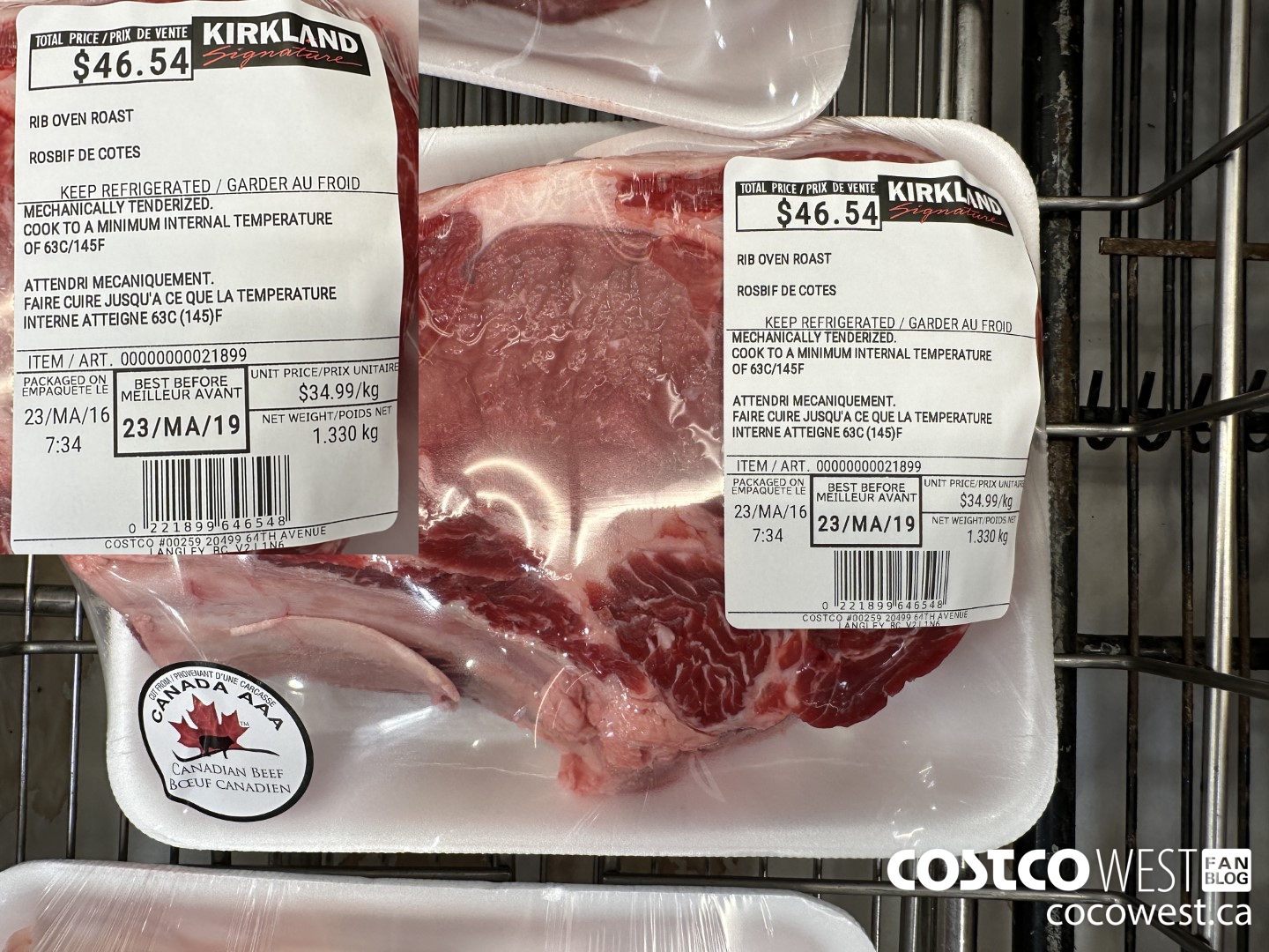 21899 RIB OVEN ROAST $34.99