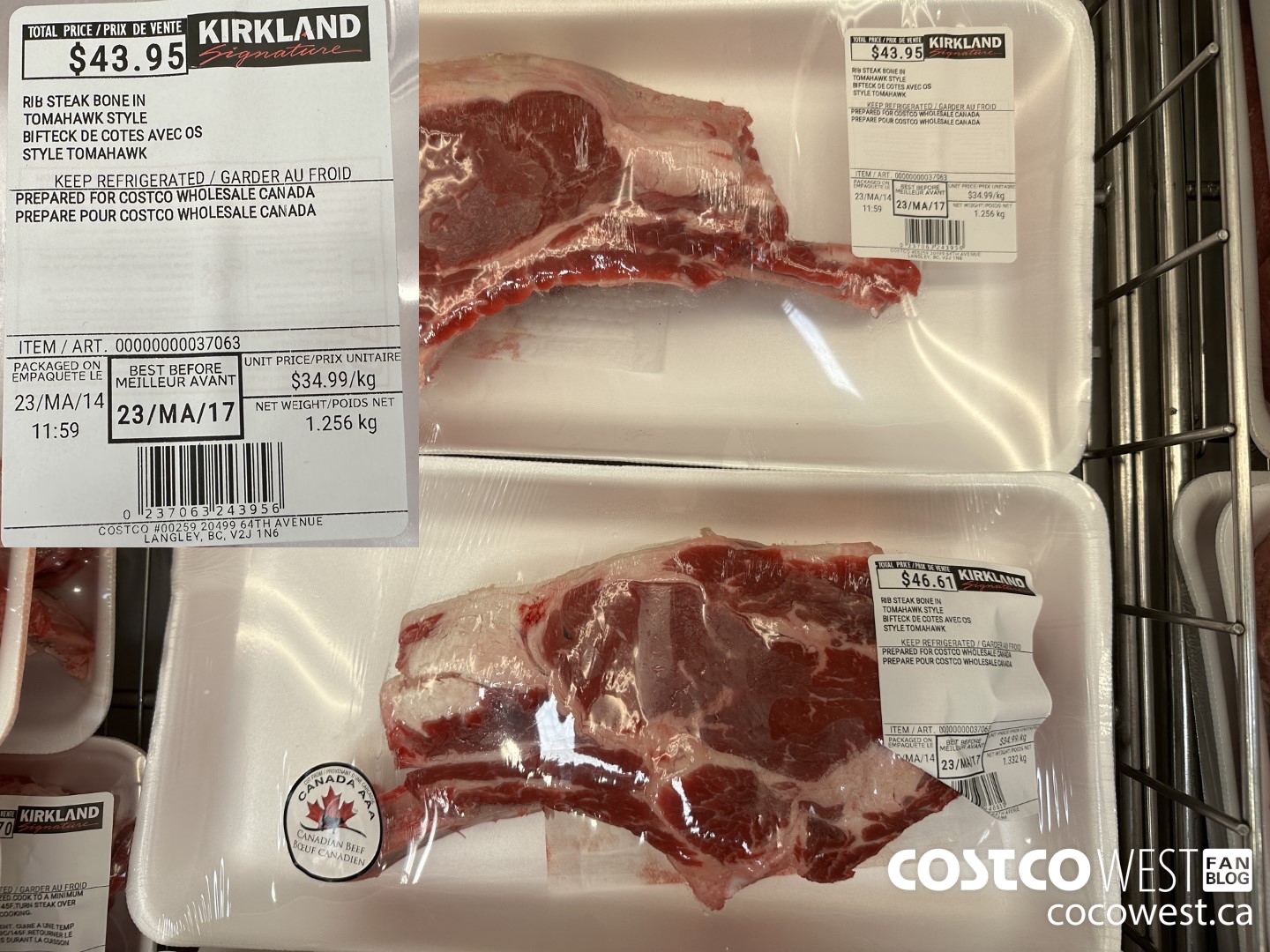 37063 RIB STEAK BONE IN TOMAHAWK STYLE $34.99