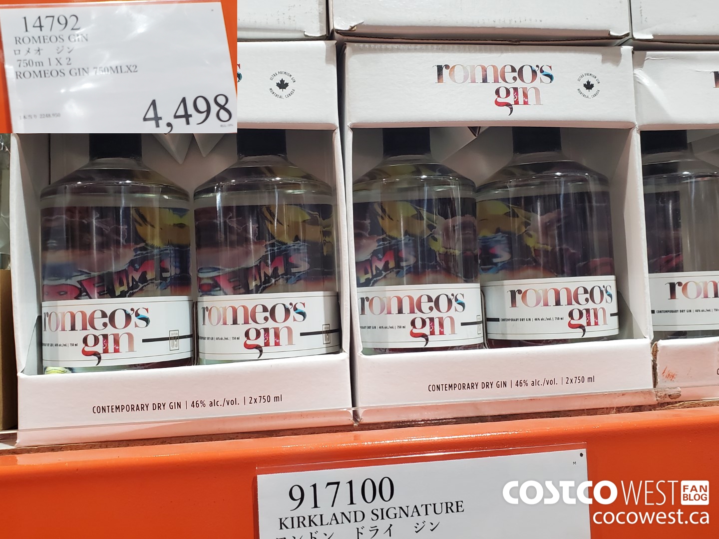 14792 ROMEOS GIN 750ML X 2 $4498.00