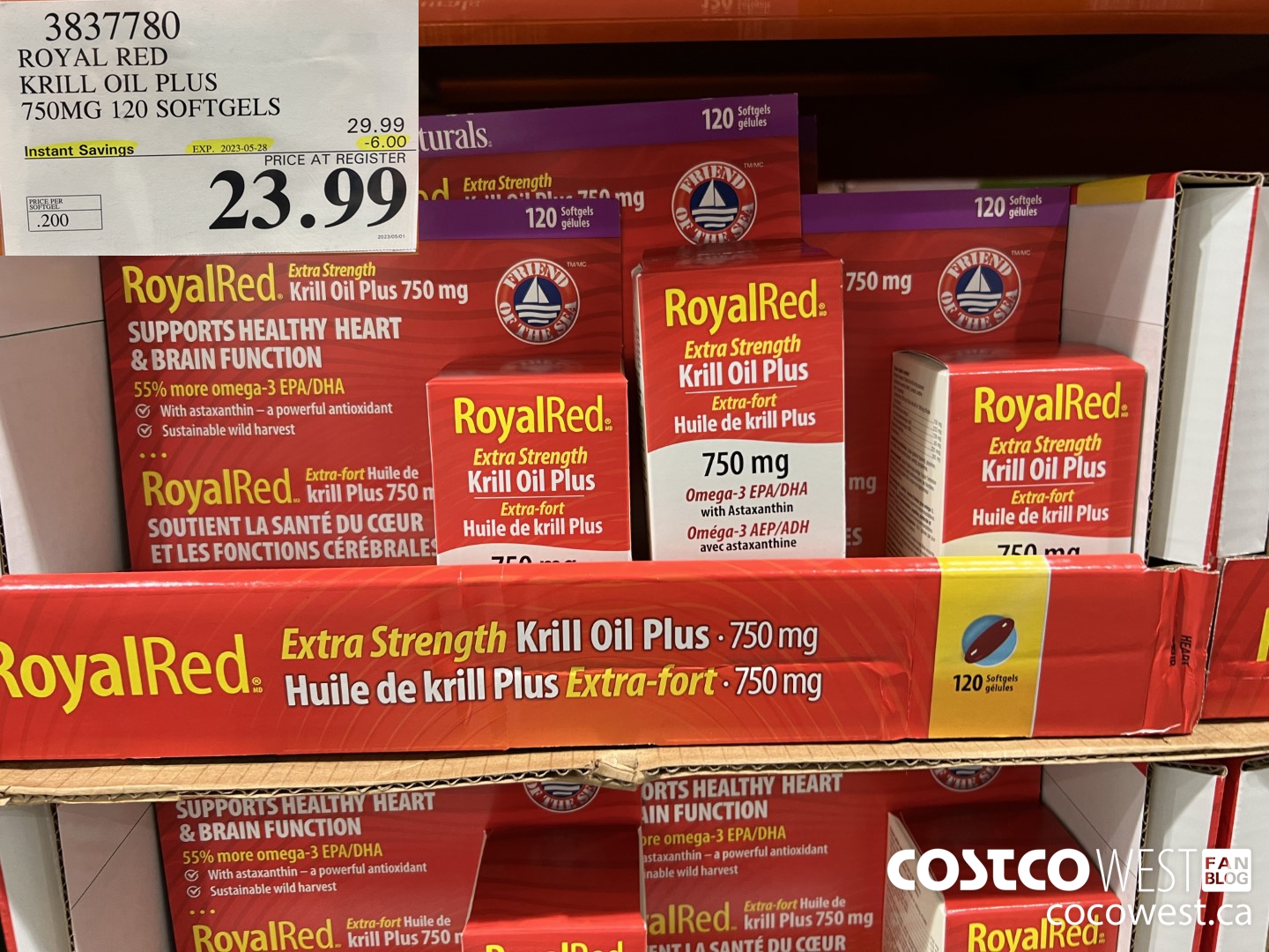 3837780 ROYAL RED KRILL OIL PLUS 750MG 120 SOFTGELS ($6.00 INSTANT SAVINGS EXPIRES ON 2023-05-28) $23.99