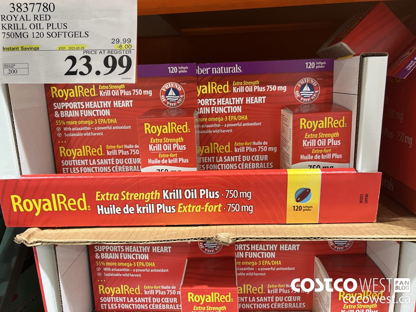 3837780 ROYAL RED KRILL OIL PLUS 750MG 120 SOFTGELS ($6.00 INSTANT SAVINGS EXPIRES ON 2023-05-28) $23.99