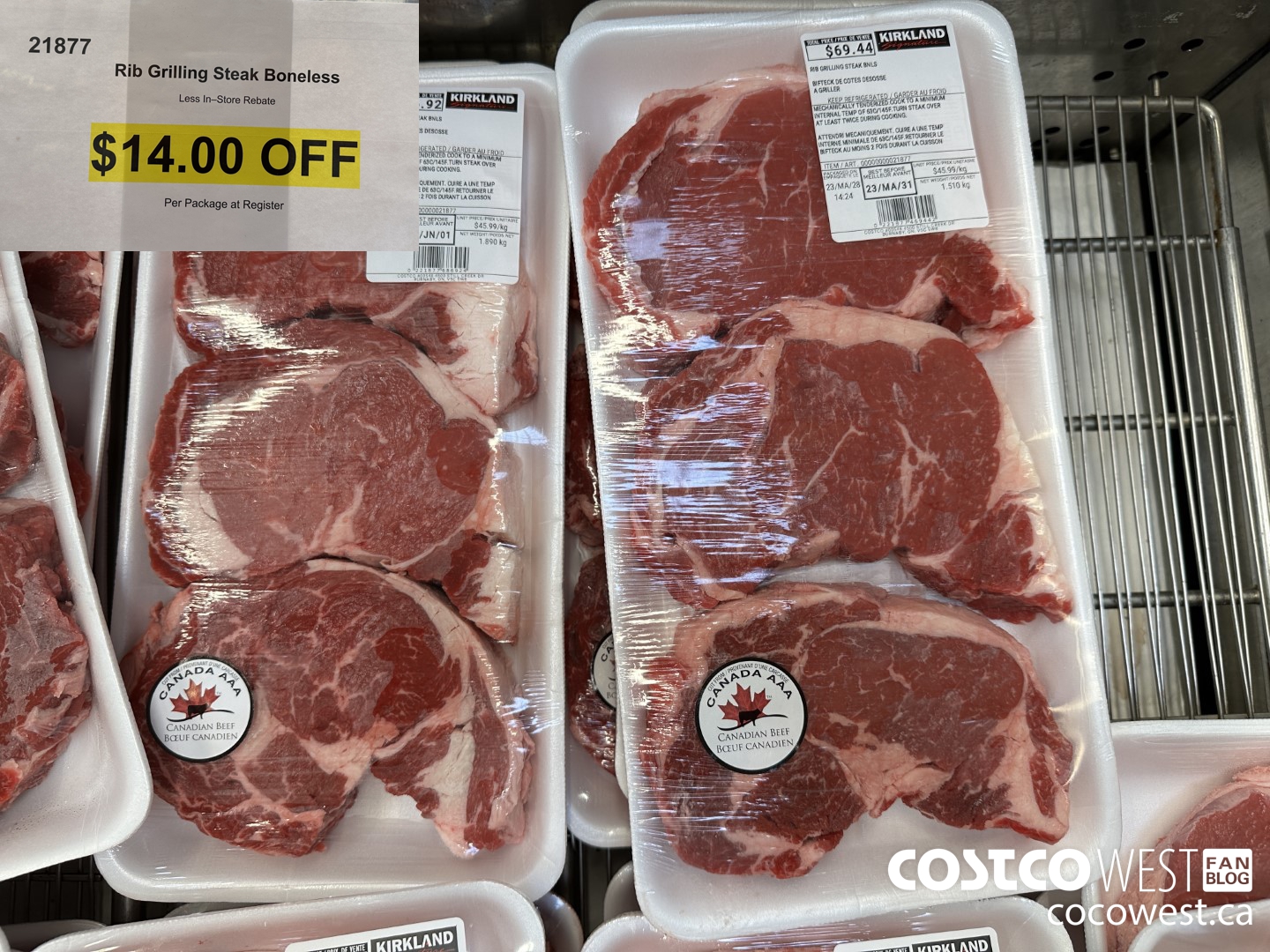 21877 Rib Grilling Steak Boneless ($14.00 INSTANT SAVINGS)