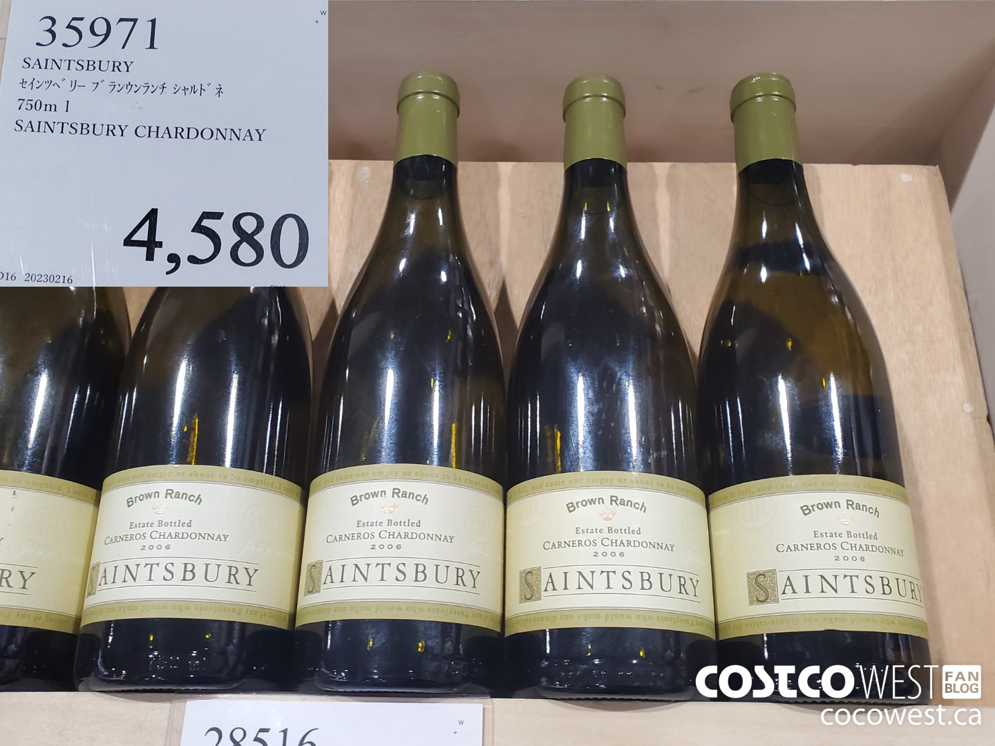 35971 SAINTSBURY CHARDONNAY 750ML $4580.00
