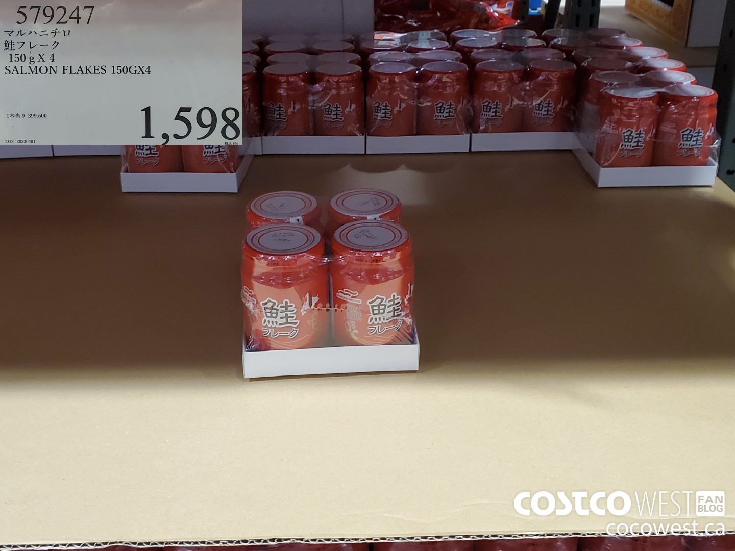 579247 SALMON FLAKES 150G X 4 $1598.00