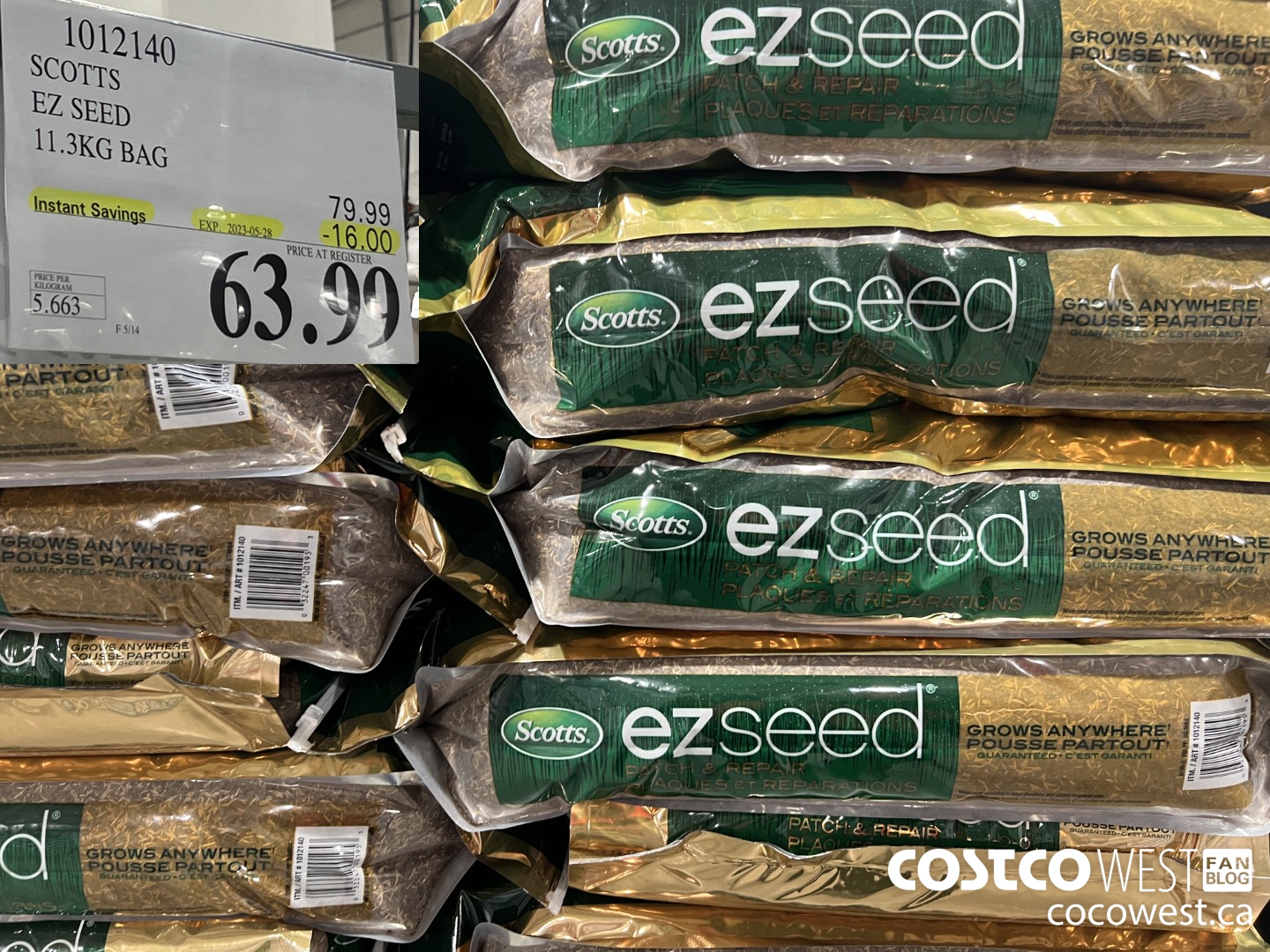 1012140 SCOTTS EZ SEED 11.3KG BAG ($16.00 INSTANT SAVINGS EXPIRES ON 2023-05-28) $63.99