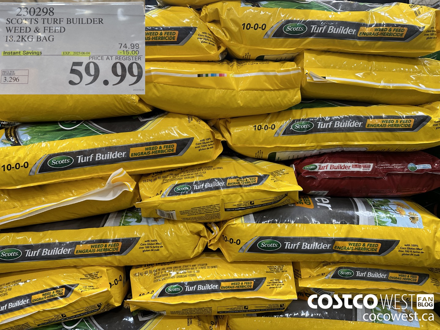 230298 SCOTTS TURF BUILDER WEED PREVENT 18.2KG BAG ($15.00 INSTANT SAVINGS EXPIRES ON 2023-06-04) $59.99