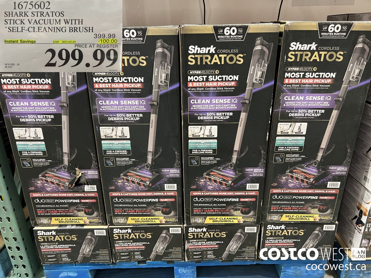 1675602 SHARK STRATOS STICK VACUUM WITH SELF CLEANING BRUSH ($100.00 INSTANT SAVINGS EXPIRES ON 2023-05-07) $299.99