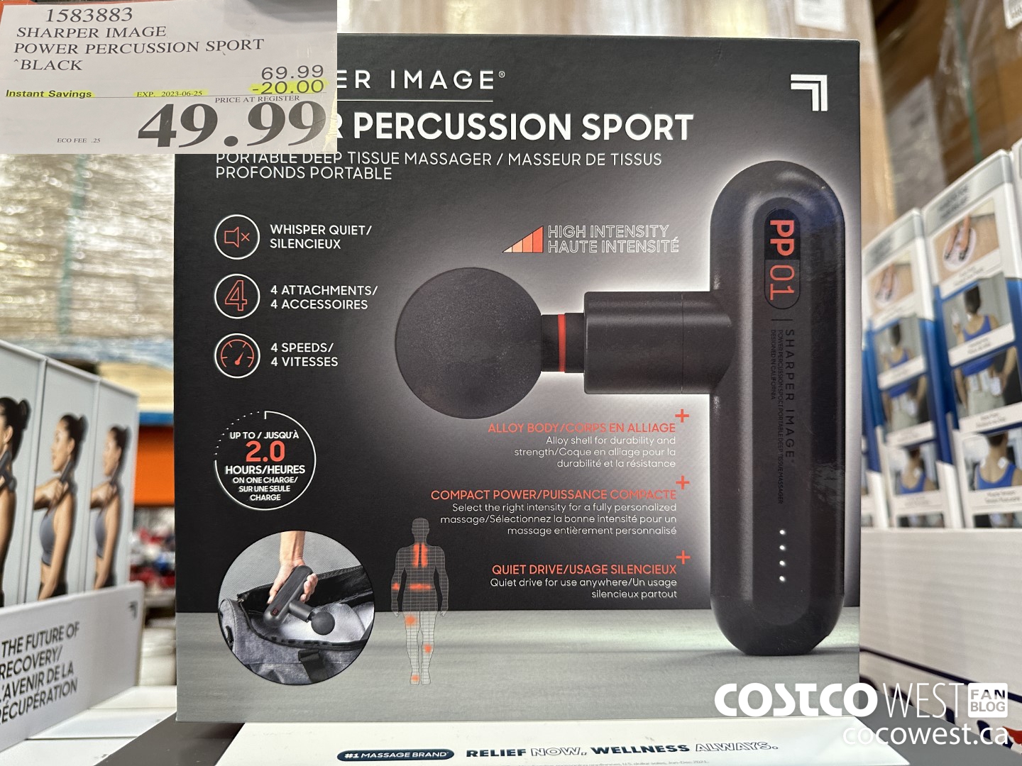 1583883 SHARPER IMAGE POWER PERCUSSION SPORT BLACK ($20.00 INSTANT SAVINGS EXPIRES ON 2023-06-25) $49.99