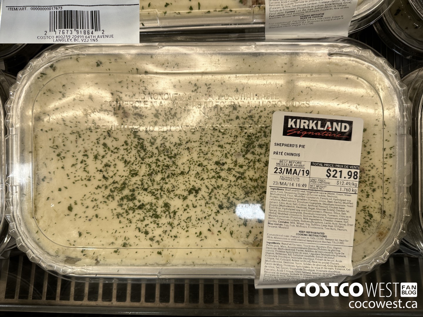 17673 SHEPHERD'S PIE  $12.49