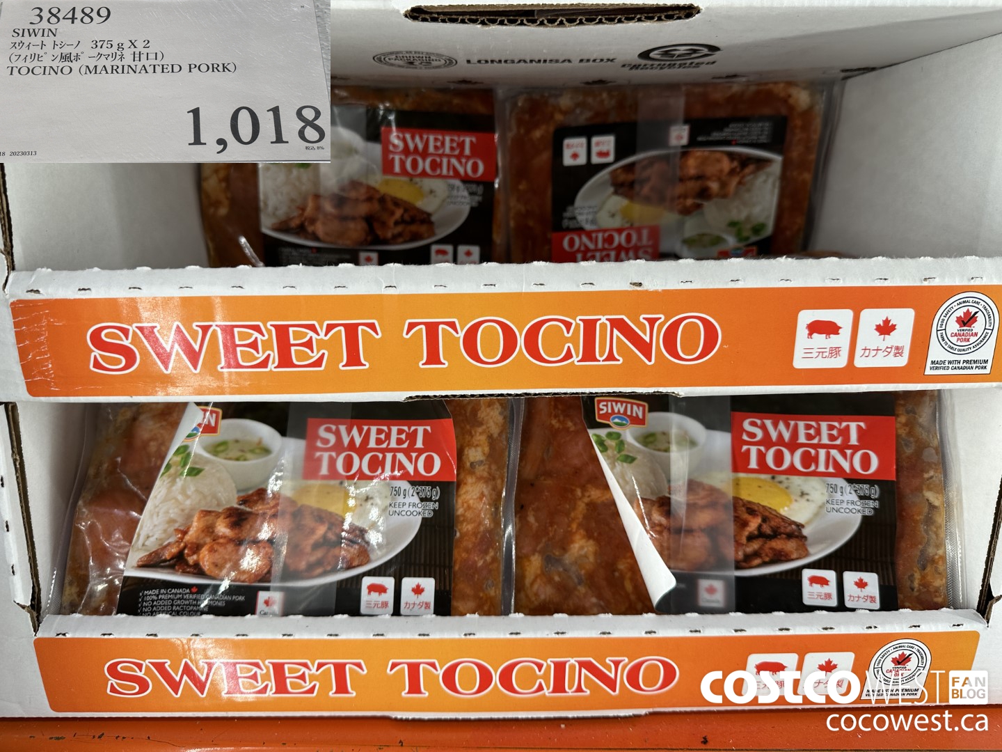 38489 SIWIN 375G X 2 TOCINO (MARINATED PORK) $1018.00