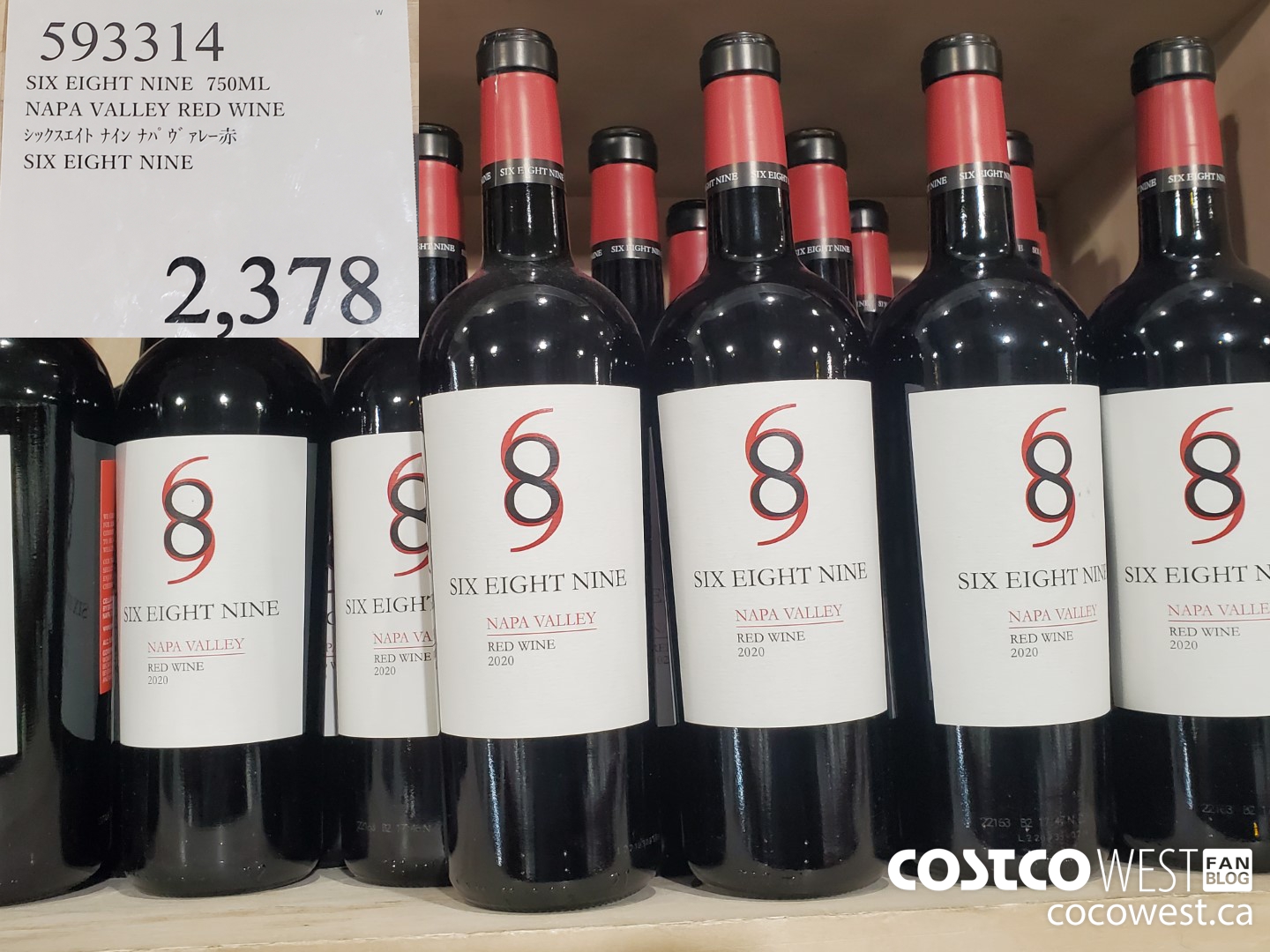 593314 SIX EIGHT NINE NAPA VALLEY RED WINE 750ML $2378.00