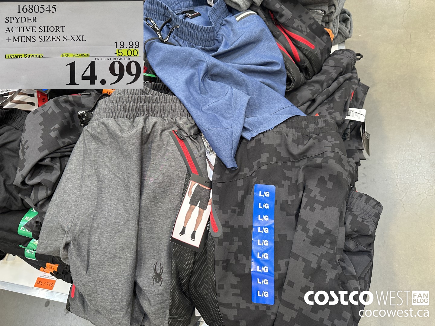 1680545 SPYDER ACTIVE SHORT MENS SIZES S-XXL ($5.00 INSTANT SAVINGS EXPIRES ON 2023-06-04) $14.99