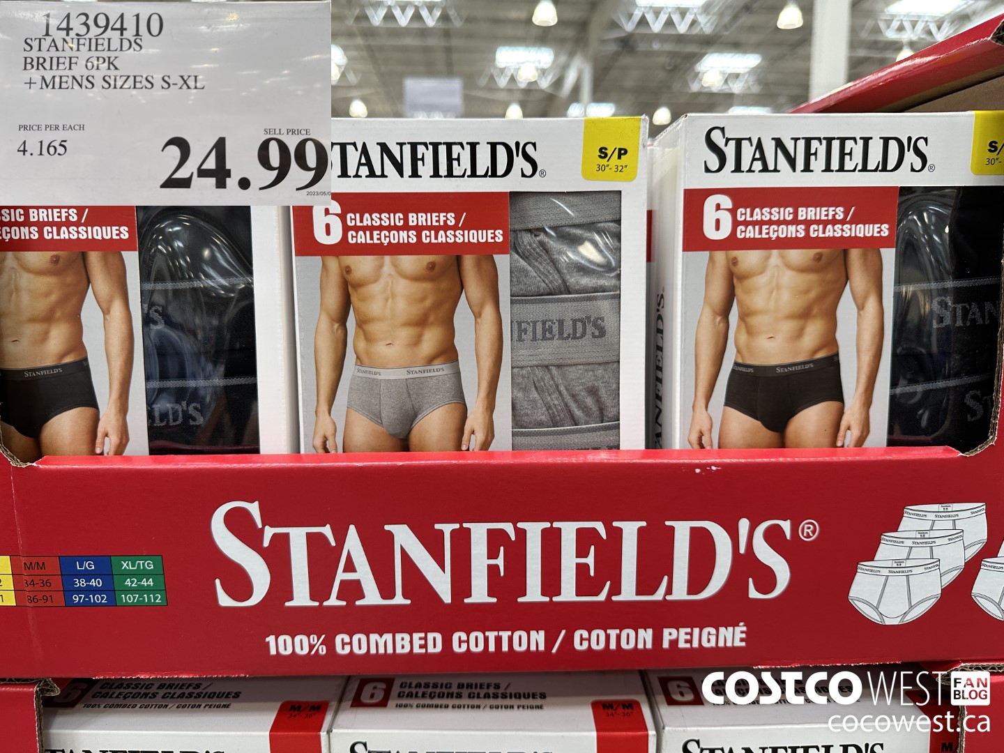 1439410 STANFIELDS BRIEF 6PK MENS SIZES S-XL $24.99