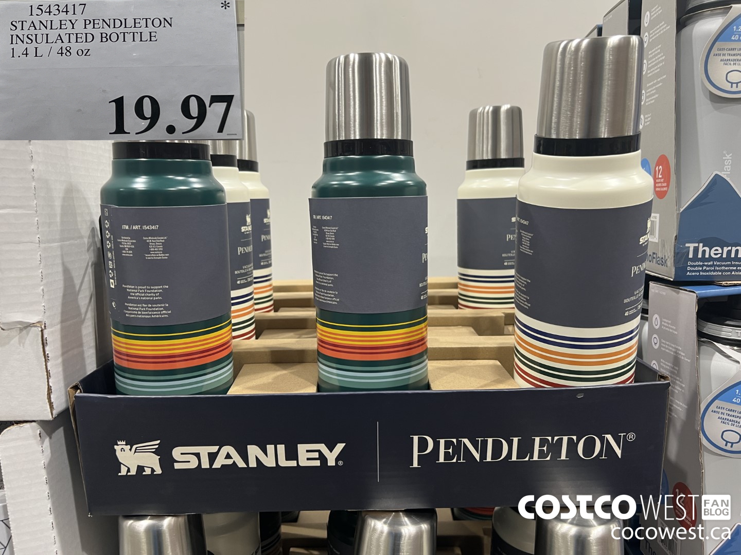 1543417 STANLEY PENDLETON INSULATED BOTTLE 1.4 L / 48 OZ $19.97