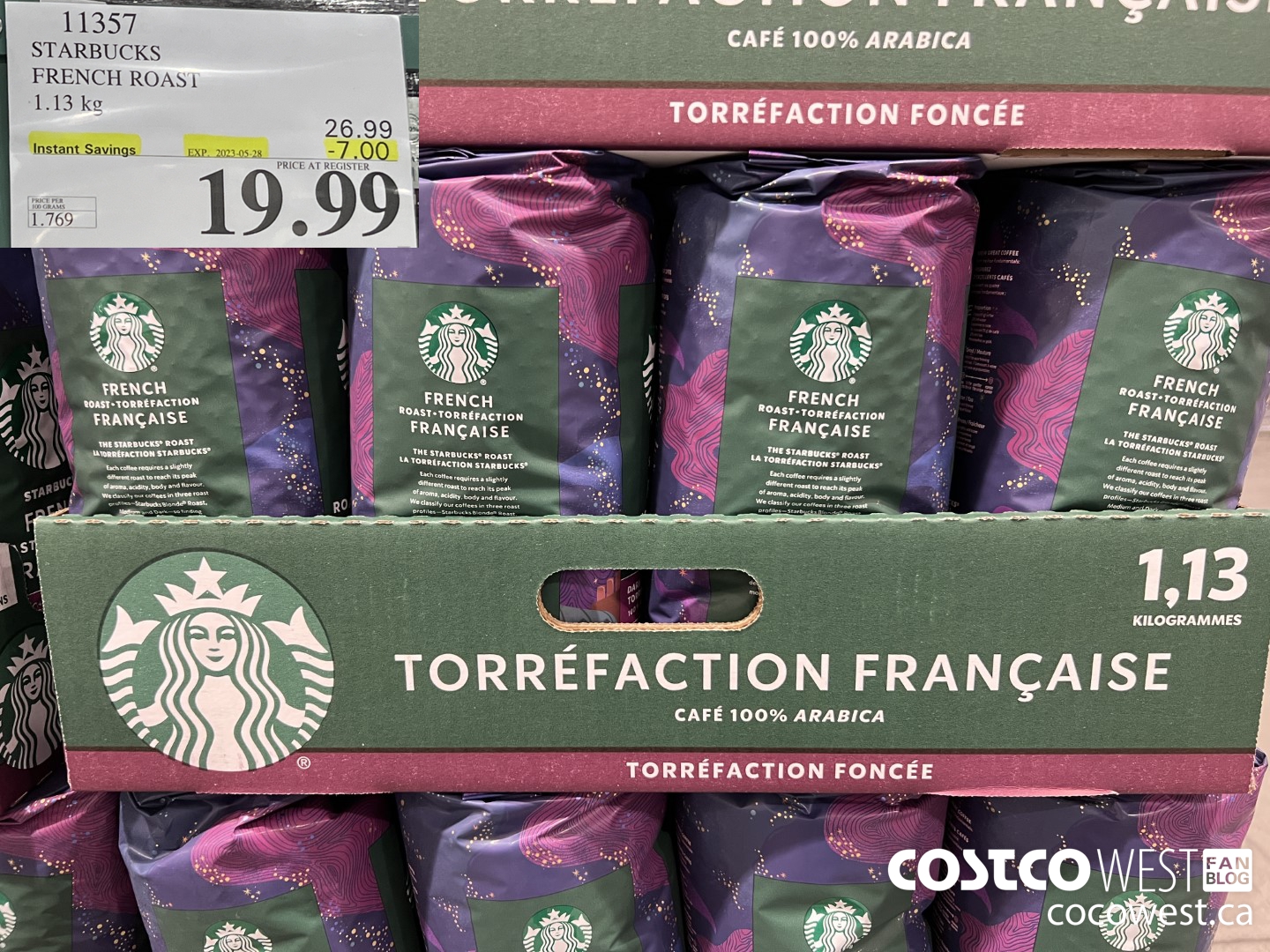 11357 STARBUCKS FRENCH ROAST 1.13 KG ($7.00 INSTANT SAVINGS EXPIRES ON 2023-05-28) $19.99