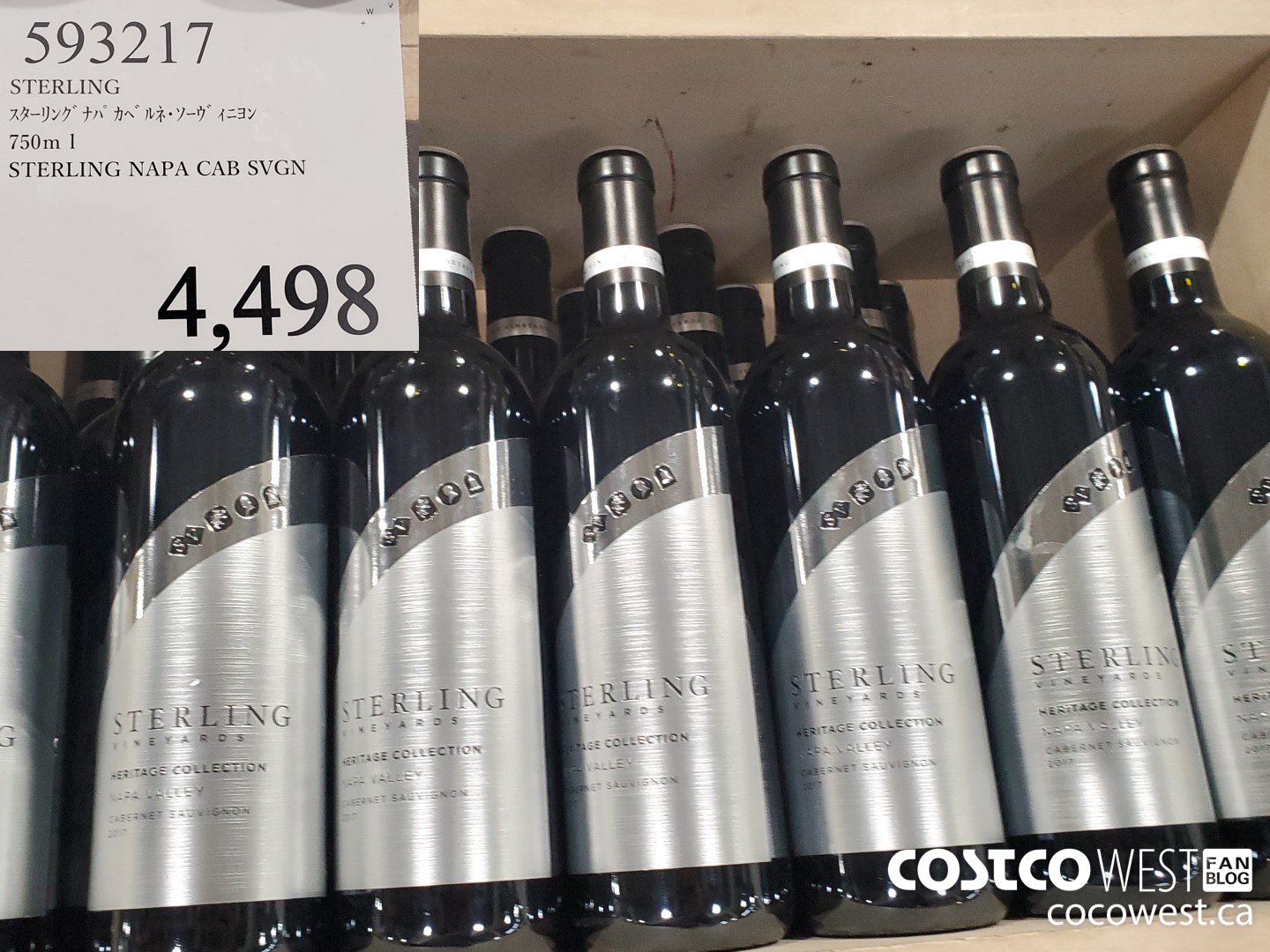 593217 STERLING NAPA CAB SVGN $4498.00