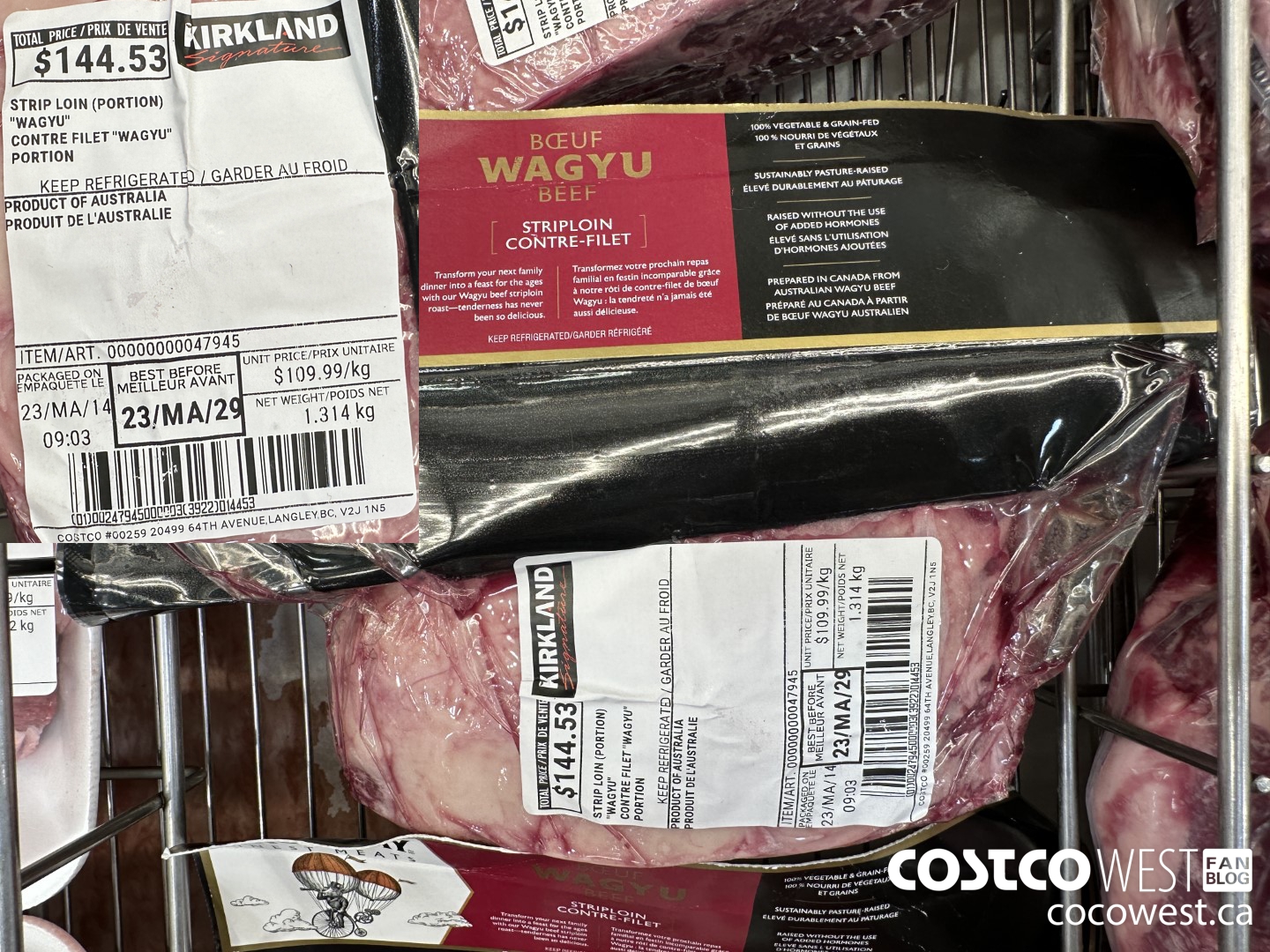 47945 STRIP LOIN (PORTION) WAGYU $109.99