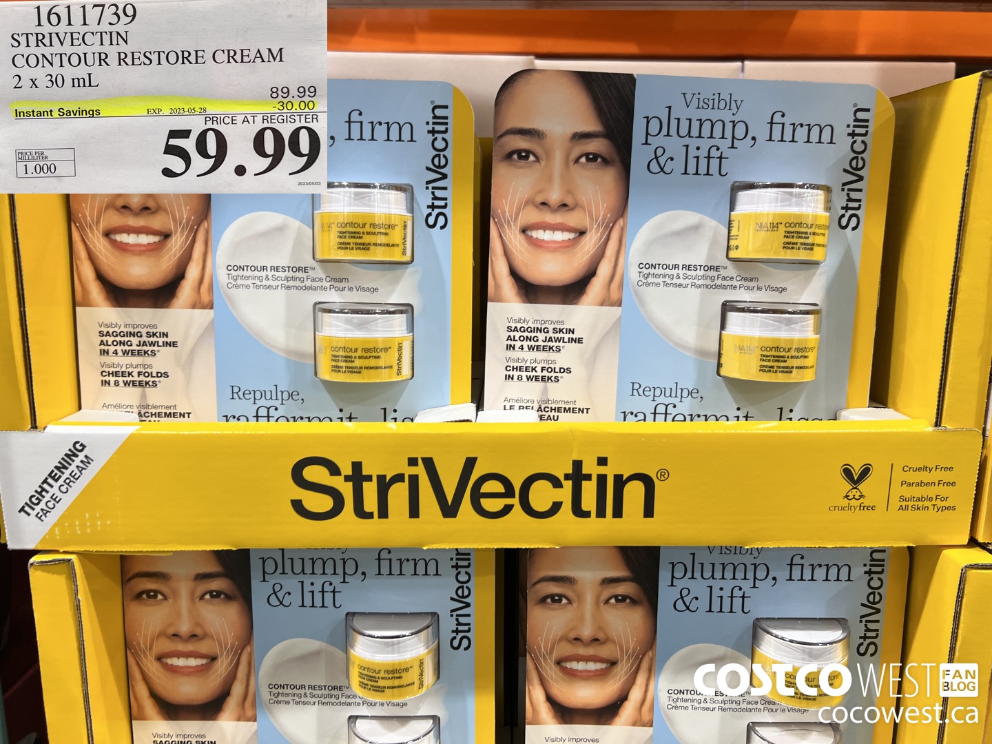 1611739 STRIVECTIN CONTOUR RESTORE CREAM 2 X 30 ML ($30.00 INSTANT SAVINGS EXPIRES ON 2023-05-28) $59.99