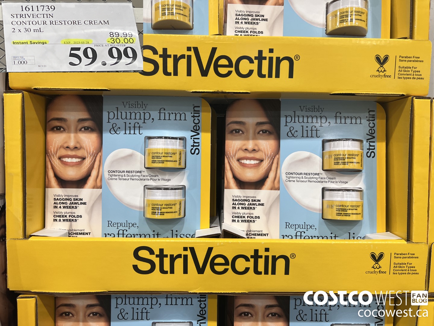 1611739 STRIVECTIN CONTOUR RESTORE CREAM 2 X 30 ML ($30.00 INSTANT SAVINGS EXPIRES ON 2023-05-28) $59.99