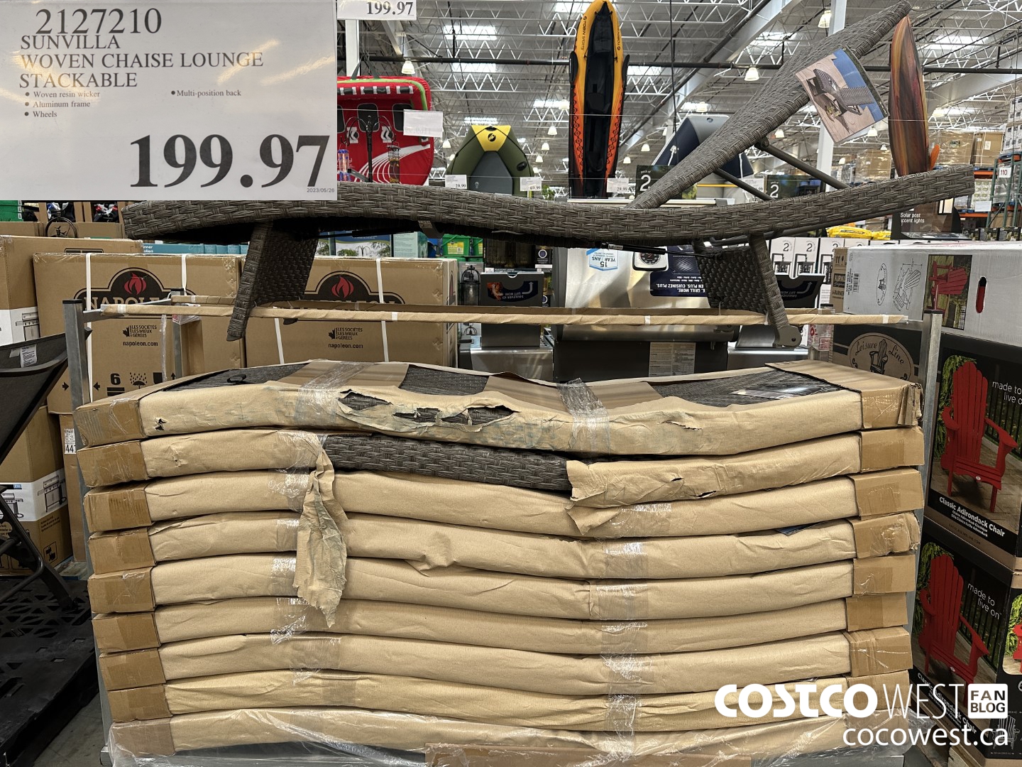 2127210 SUNVILLA WOVEN CHAISE LOUNGE WITH WHEELS $199.97