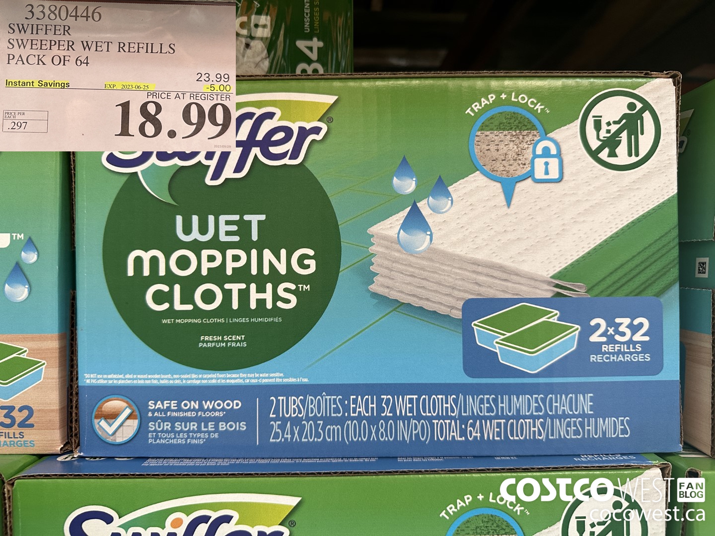 3380446 SWIFFER SWEEPER WET REFILLS PACK OF 64 ($5.00 INSTANT SAVINGS EXPIRES ON 2023-06-25) $18.99