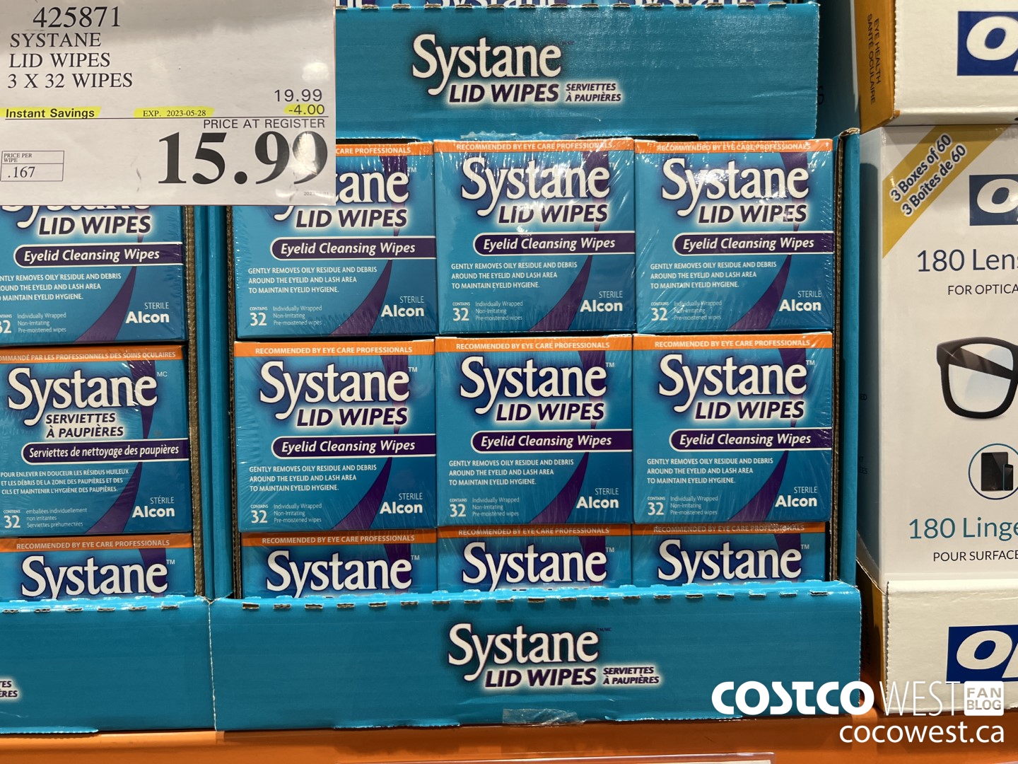 425871 SYSTANE LID WIPES 3 X 32 WIPES ($4.00 INSTANT SAVINGS EXPIRES ON 2023-05-28) $15.99