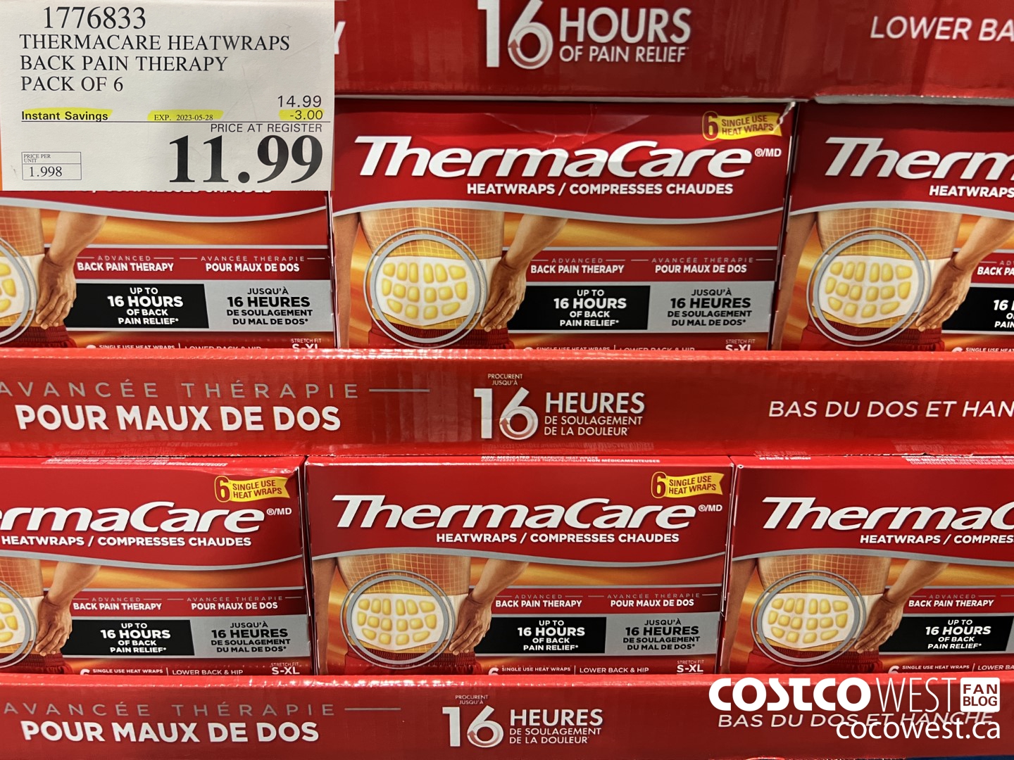 1776833 THERMACARD HEATWRAPS BACK PAIN THERAPY PACK OF 6 ($3.00 INSTANT SAVINGS EXPIRES ON 2023-05-28) $11.99