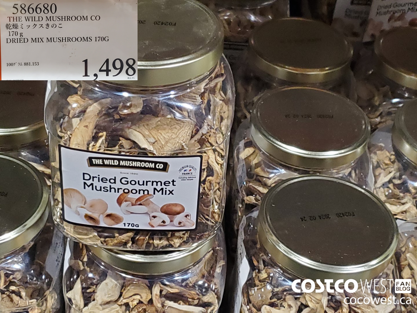 586680 THE WILD MUSHROOM CO DRIED MIX MUSHROOMS 170G $1498.00