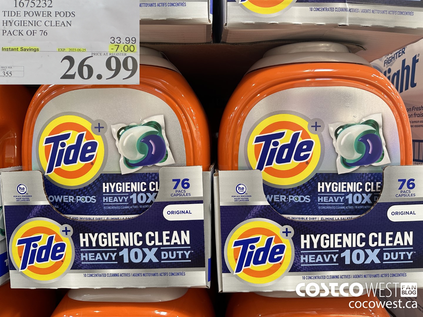 1675232 TIDE POWER PODS HYGIENIC CLEAN PACK OF 76 ($7.00 INSTANT SAVINGS EXPIRES ON 2023-06-25) $26.99