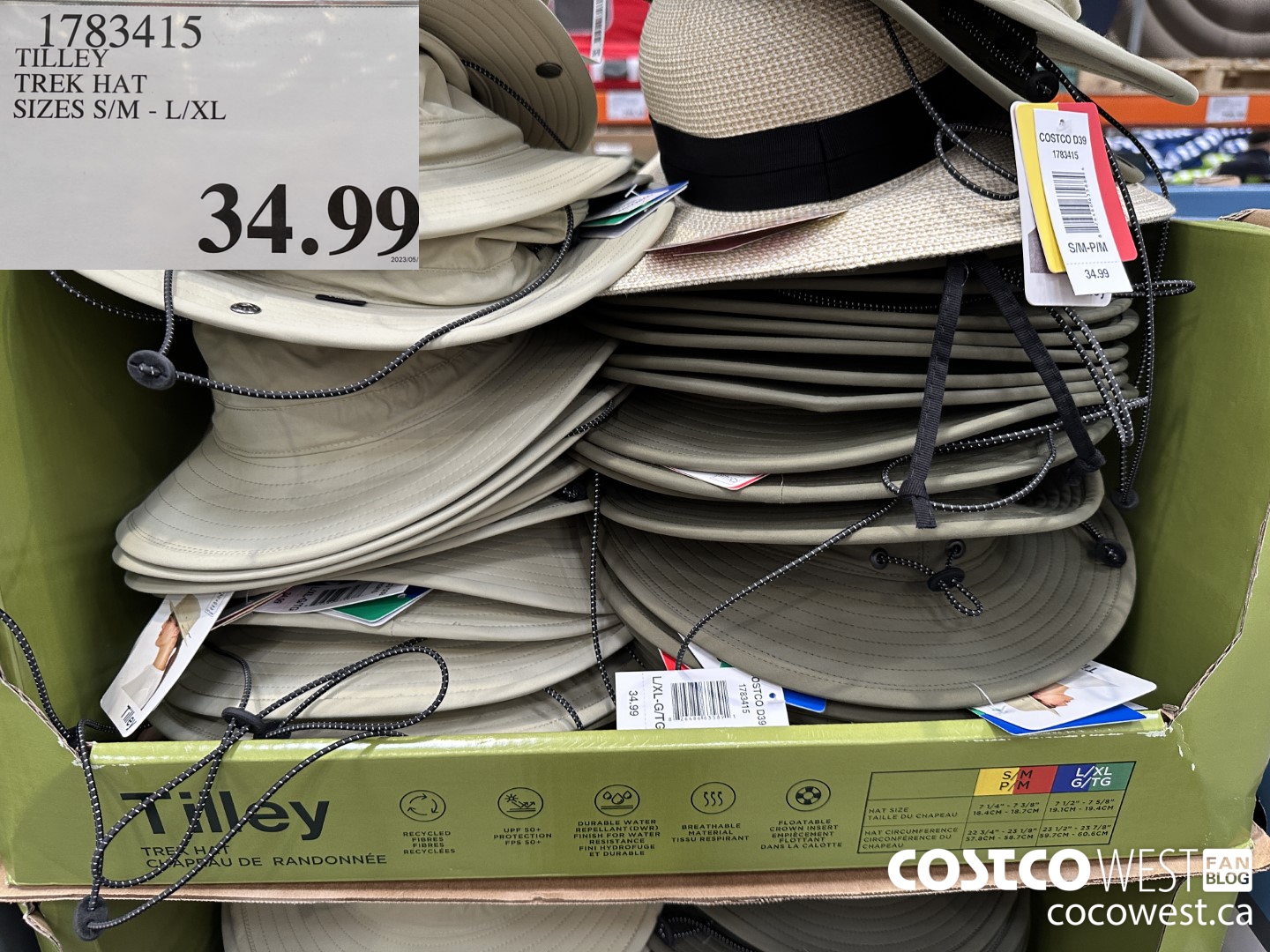 1783415 TILLEY TREK HAT SIZES S/M-L/XL $34.99