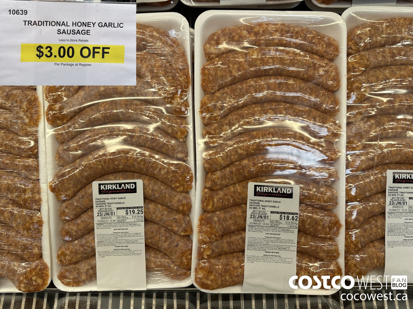 10639 TRADITIONAL HONEY GARLIC SAUSAGES ($3.00 INSTANT SAVINGS)