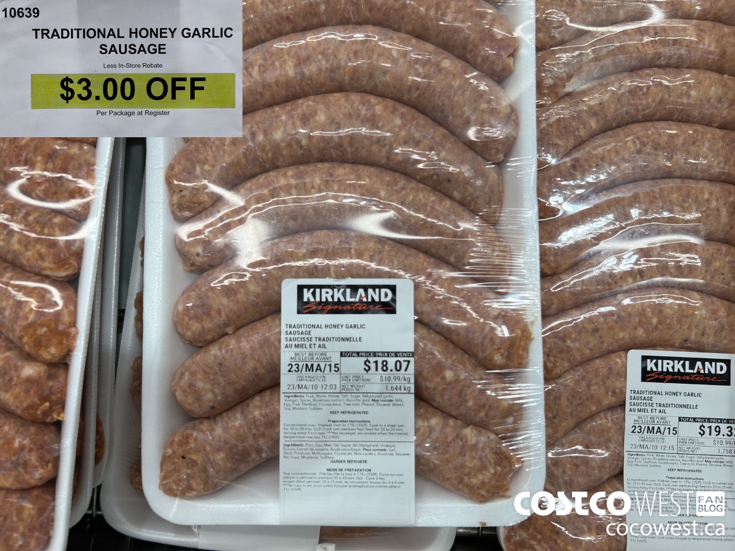 10639 TRADITIONAL HONEY GARLIC SAUSAGE ($3.00 INSTANT SAVINGS)