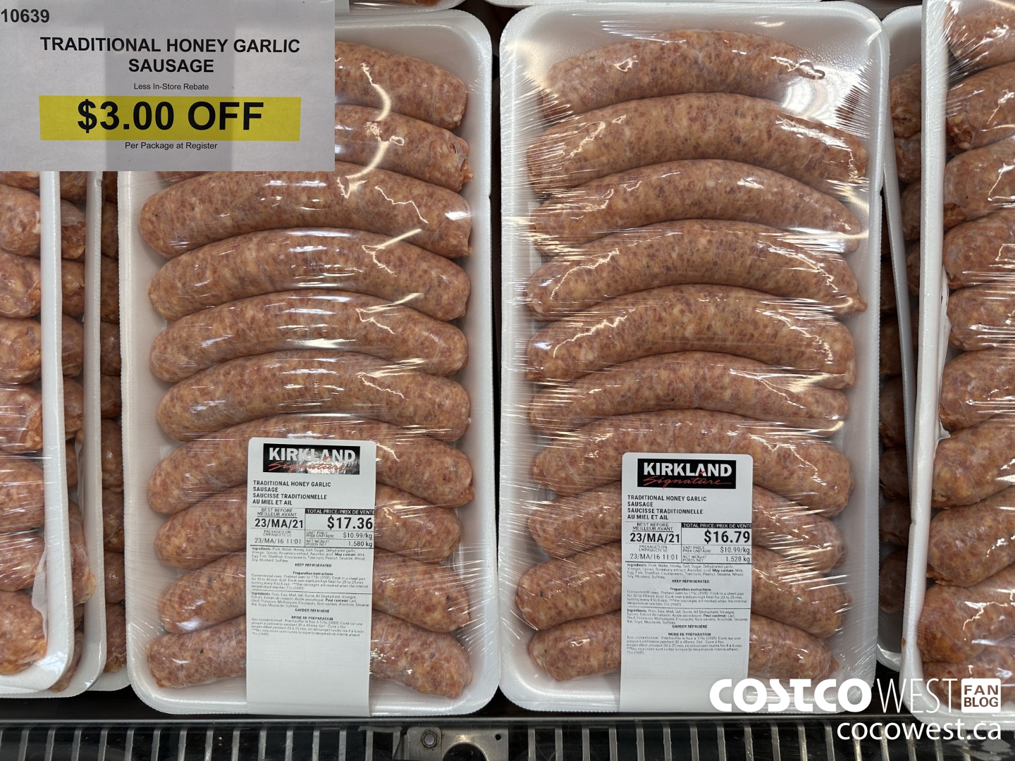 10639 TRADITIONAL HONEY GARLIC SAUSAGE ($3.00 INSTANT SAVINGS)