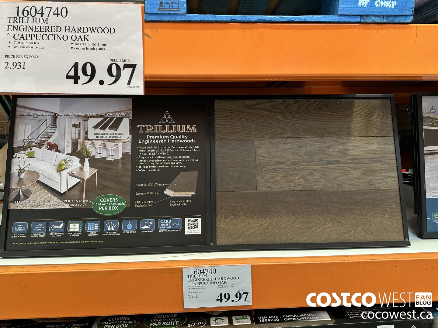 1604740 TRILLIUM ENGINEERED HARDWOOD CAPPUCCINO OAK $49.97