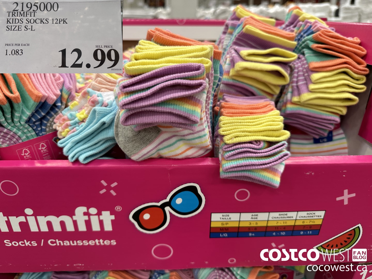 2195000 TRIMFIT KIDS SOCKS 12PK SIZES S-L $12.99