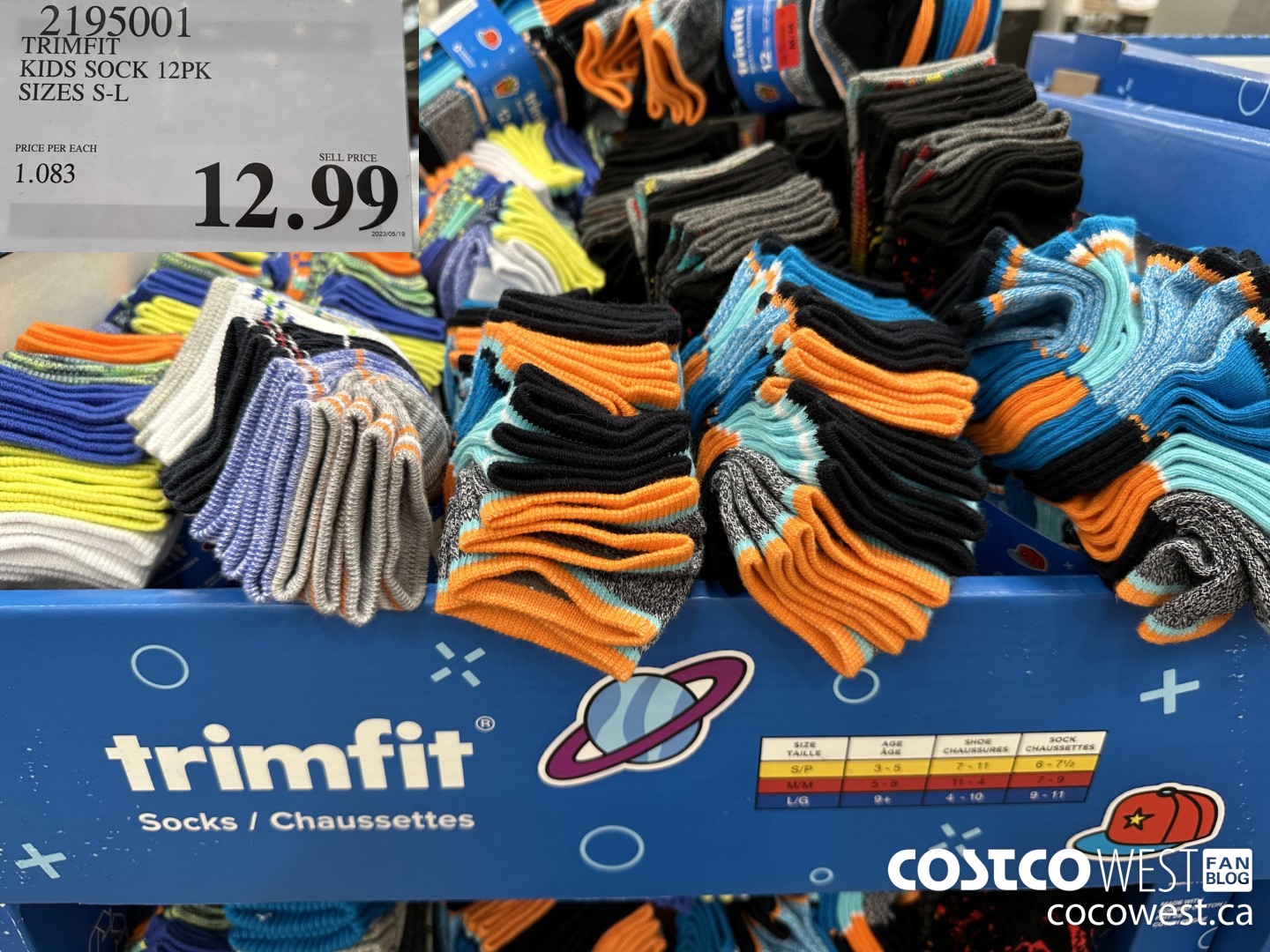 2195001 TRIMFIT KIDS SOCKS 12PK SIZES S-L $12.99