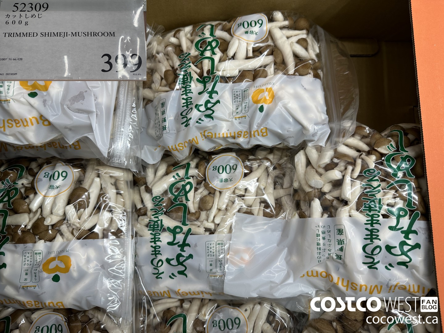 52309 TRIMMED SHIMEJI MUSHROOM 600G $399.00