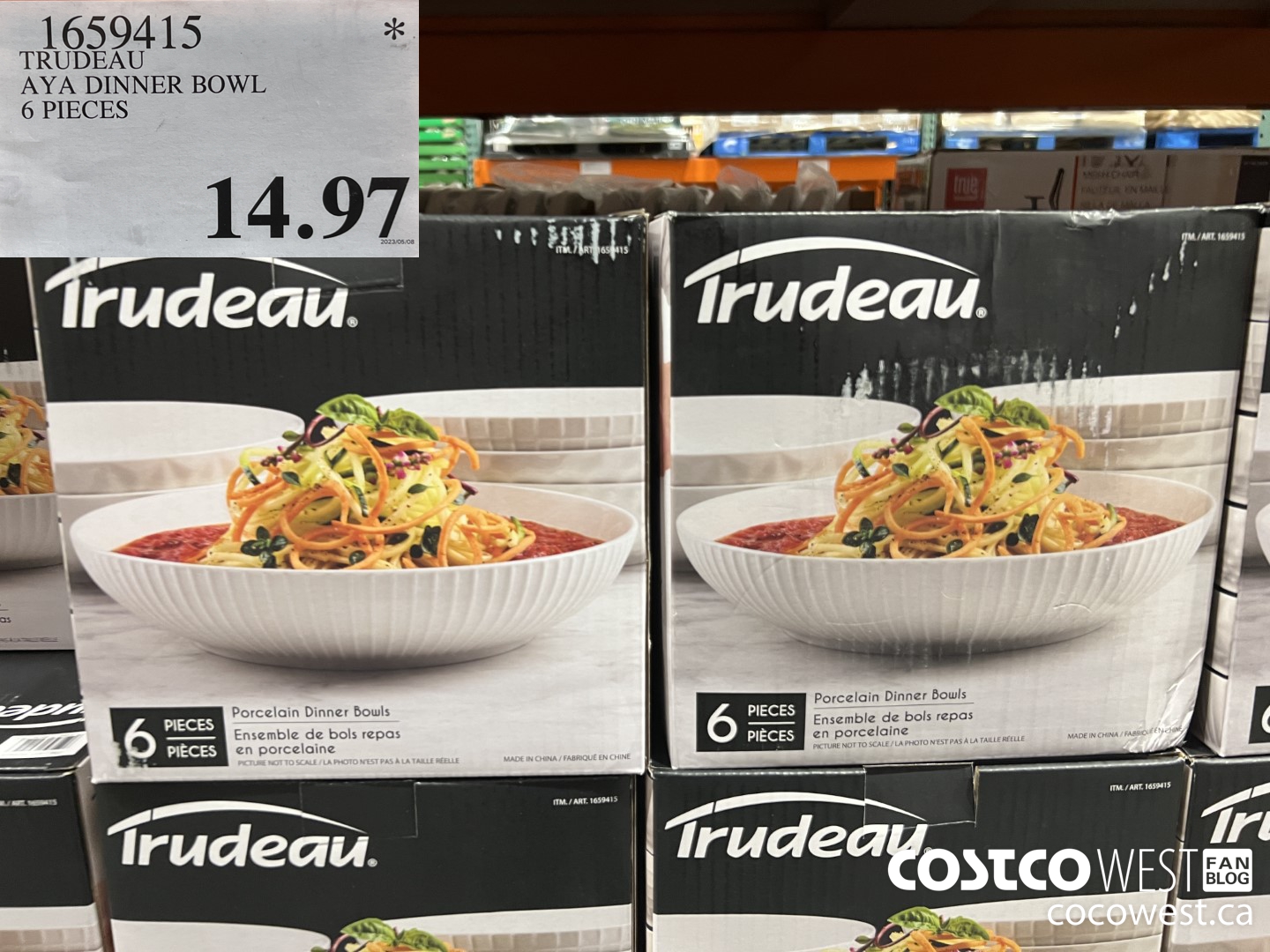 1659415 TRUDEAU AYA DINNER BOWL 6 PIECES $14.97